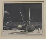 Frank C. Medworth, Las Barcas, 1925, monochrome wood-engraving