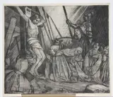 William Strang, The Crucifixion with Figures kneeling in front of Christ