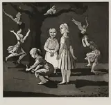 Paula Rego, Tilly in Kensington Gardens, etching with aquatint