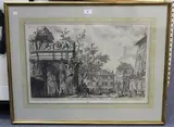 Veduta del Tempio di Giove Tonante by Giovanni Battista Piranesi, monochrome engraving, sold Apr 2017
