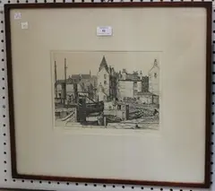 Frank E. Dodman, South Queensferry, Edinburgh, monochrome etching