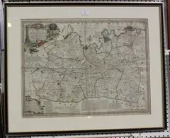 Emanuel Bowen, An Accurate Map of the County of Surrey, engraving