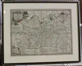 Emanuel Bowen, An Accurate Map of the County of Surrey, engraving