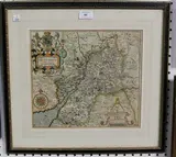 W. Hole, Glocestriae Comitatus olim sedes Dobunorum' (Map of Gloucestershire), engraving with later colour