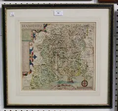 W. Hole, Hamshire olim pars Belgarum' (Map of Hampshire), engraving with later colour