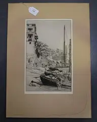 Marjorie Sherlock, Benares, monochrome etching