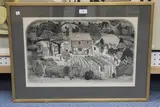 Graham Clarke, Cottage Gardeners', 'Spring Ploughboys', 'Industry' and 'Beneath the Green Willow', four aquatints, one with a touch of colour
