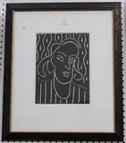 Visage de Femme, Portrait de Teeny by Henri Matisse, linocut, sold Oct 2016