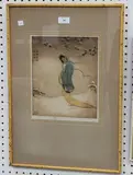 Dorsey Potter Tyson, Snow, hand-coloured etching