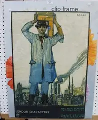 Elijah Albert Cox, London Characters, The Fish Porter, Billingsgate' (Advertising Travel Poster), colour lithograph