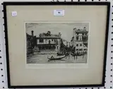Arnold Higuer, Grand Canal, Venice, monochrome etching