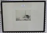 H.M.S. Chester by William Lionel Wyllie, monochrome etching, sold Oct 2016