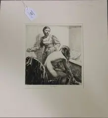 Eric Taylor, The Bath, monochrome etching