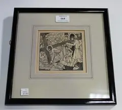 Eric Gill, Carrying the Cross, monochrome woodcut