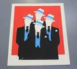 Veronica Charlesworth, Identical Faceless Figures, colour screenprint