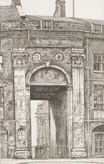 Edgar Holloway, Essex Street Water Gate, London WC2, monochrome etching artist's proof No. V