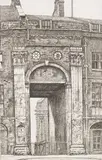 Edgar Holloway, Essex Street Water Gate, London WC2, monochrome etching artist's proof No. V