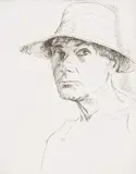 Edgar Holloway, Self Portrait No. 19 (Summer '84), monochrome etching and aquatint