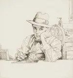 Edgar Holloway, Self Portrait No. 18 (The Etcher II), 1979, monochrome etching