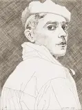 Edgar Holloway, Self Portrait No. 25 Goodbye to all that!, monochrome etching
