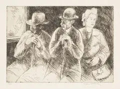 Edgar Holloway, The Long Wait, monochrome etching
