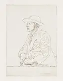 Edgar Holloway, E.H.W. Meyerstein in 1935, monochrome etching from an edition of 8