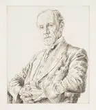 Edgar Holloway, His Honour Judge Burgis (Sir Edwin Burgis), 1937, monochrome etching from an edition of 12