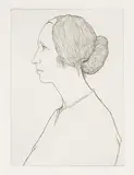 Edgar Holloway, Portrait of a Lady (Mary Clinton), monochrome engraving