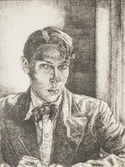 Self Portrait No. 20 by Edgar Holloway, monochrome etching, sold Apr 2016