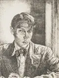 Edgar Holloway, Self Portrait No. 20, monochrome etching