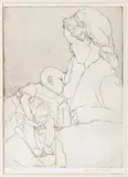 Edgar Holloway, The First Born (DMH and David), monochrome etching