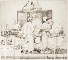 Edgar Holloway, Operating Theatre, 1937, monochrome etching
