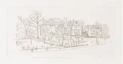 Eric James Mellon, Children Playing: Tufnell Park, London, monochrome etching