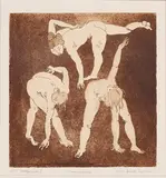 Eric James Mellon, Three Graces, sepia aquatint