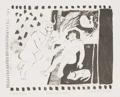 Eric James Mellon, Europa & the Bull, monochrome lithograph