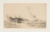 Torpedo Boats in Action by William Lionel Wyllie, monochrome etching, sold Apr 2016