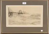 View of the Chain Pier at Brighton by William Lionel Wyllie, monochrome etching, sold Apr 2016