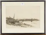 Upnor on the Medway by William Lionel Wyllie, monochrome etching, sold Apr 2016