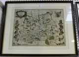 Joan Blaeu, Surria Vernacule Surrey' (Map of the County), engraving with near period colour