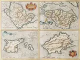 Gerardus Mercator, Anglesey, Wight Vectis Olim; Garnesay; Jarsay' (Map of the British Islands), engraving with later colour