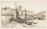 Stanley Anderson, Quai Duperré, La Rochelle, monochrome etching