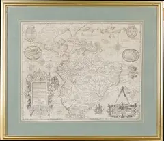 Theodor de Bry, Americae Pars Magis Cognita' (Map of America), monochrome engraving