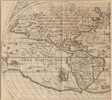 Ephraim Pagitt, America Anno Domini 1492, a Christophoro Columbo ...' (Map of America'), early/mid-17th Century monochrome engraving
