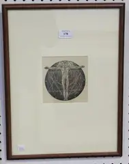Frederick Carter, Astrological Figure, early/mid-20th Century monochrome woodcut