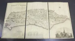 William Figg, Map of the County of Sussex, engraving hand-coloured in outline