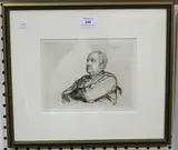Hubert von Herkomer, Portrait of Sir Francis Seymour Haden, monochrome etching
