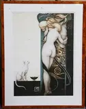 Michael Parkes, Night and Day, colour stone lithograph