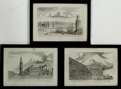 3 Duitse etsen, 18e eeuw, Drie 18e eeuwse Duitse etsen\gravures, Johan MichaelProbsst exc.av 1701-1771