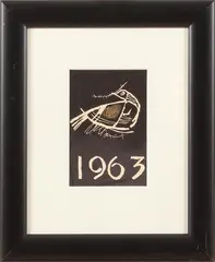 Ingekleurde litho, vogel, Jan van Heel, 1898-1990 den Haag, vredesduif 1963, litho op papier 14x10cm Cond:G
