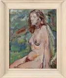Harry Kuyten, naakte vrouw, Gesigneerd H.Kuijten, vrouwelijk naakt, olieverf op paneel 51x41 Cond:G